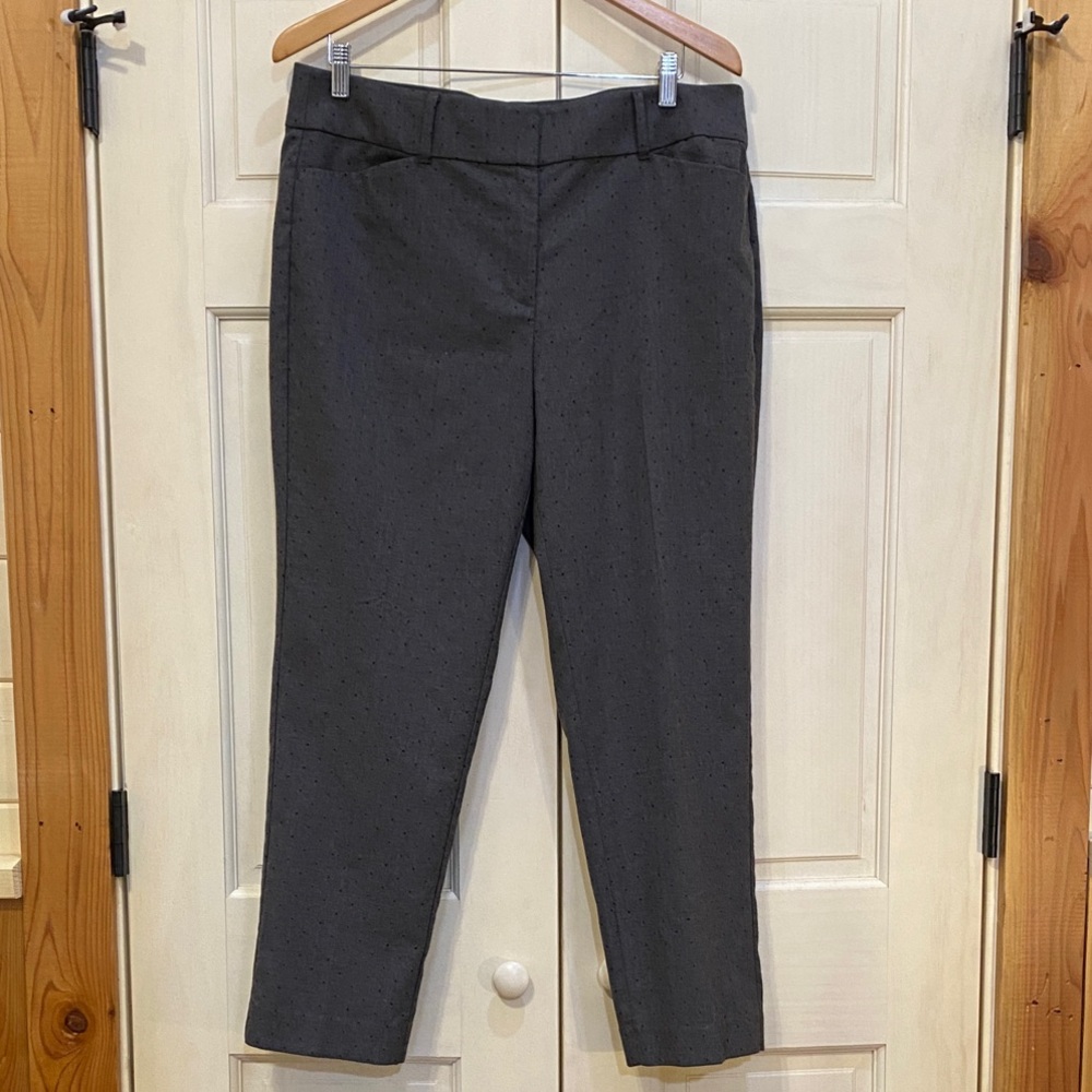LOFT Dark Charcoal Cropped Dress Trousers